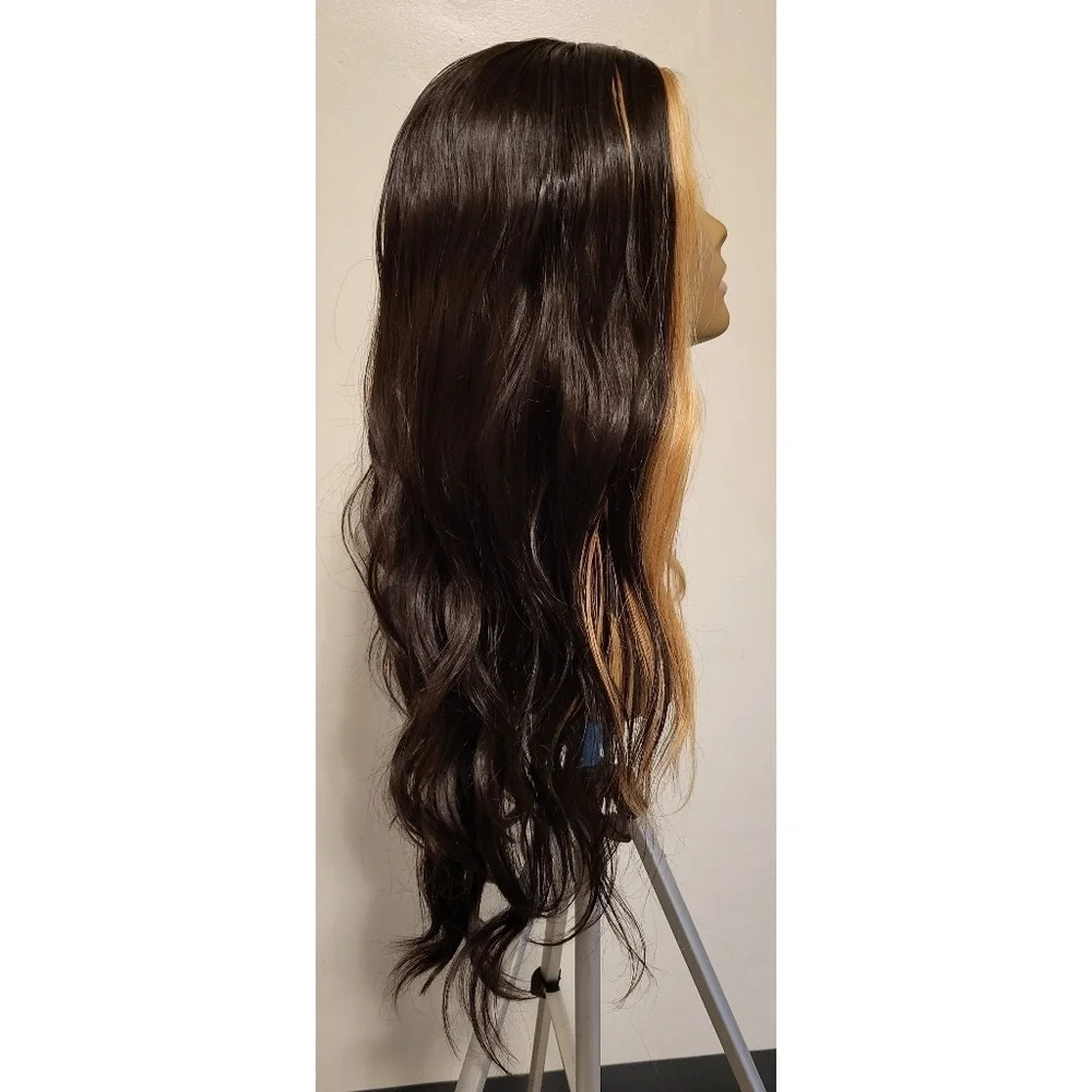 Skin Top Part Wig - Brown/Blonde - Picture 2 of 6